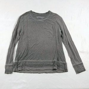 RAQUEL ALLEGRA Grey Pullover Rayon Long Sleeve Crew Neck Jumper Sweater Sz 2